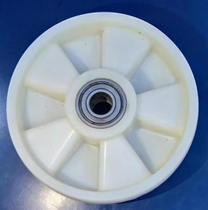 Nylon Forklift Wheels Manual Truck Ground OX Truck Stacked High Car Pure Nylon Forklift Wheels With 6204 Bearing Engineering Plastic Cast Board Polyamide PP Nylon Plastic Steering Wheel Pulley Wheel