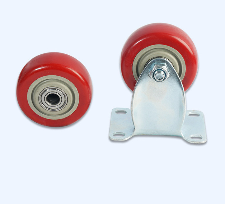 Iron Core Polyurethane PU Universal Brake Caster Set Universal Wheel