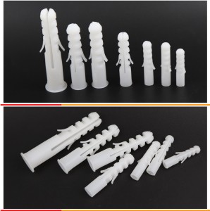 nylon plugs PE expansion tube plastic anchor wall plug Manufacturer White Grey Expansion Drywall Screw Spike plastic wall plugs